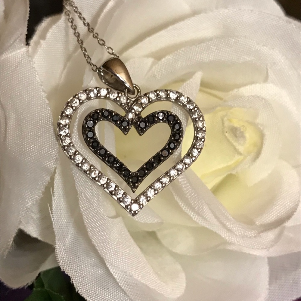 Sterling Silver white blue sapphire